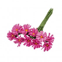 Pomito flor mini tela margarita d.1,5cm x 10 unidades fucsia
