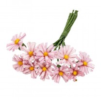 Pomito flor mini tela margarita d.1,5cm x 10 unidades rosa