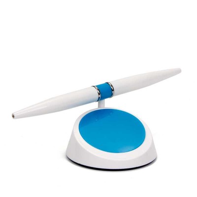 Regalo bolígrafo personalizable c/soporte azul 15 cm