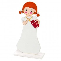 Figura para tarta comunión niña c/regalo 16cm