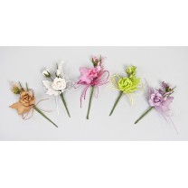 Prendido papel flor mini camelia x 10 unidades lila