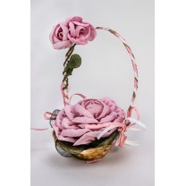 Bouquet cesta alfiler rosa rosa