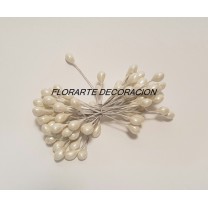 Pomito flor mini pasta pistilo alambrado xl x 50 unidades banco perlado