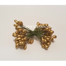 Pomito flor mini pasta pistilo alambrado xl x 50 unidades oro