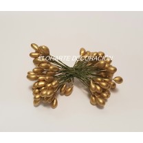 Pomito flor mini pasta pistilo alambrado xl x 50 unidades oro