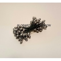 Pomito flor mini pasta pistilo alambrado xl x 50 unidades plata metalizado