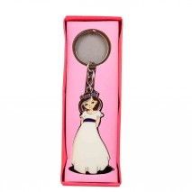 Llavero personalizable niña c/corona c/caja 14,5 x 5cm rosa