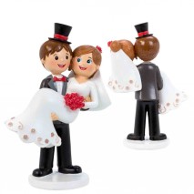 Figura pareja novia en brazos 17,5 cm        