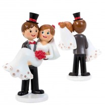 Figura para tarta pareja novia en brazos 17,5cm