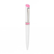 Boligrafo blanco con franja rosa                                     